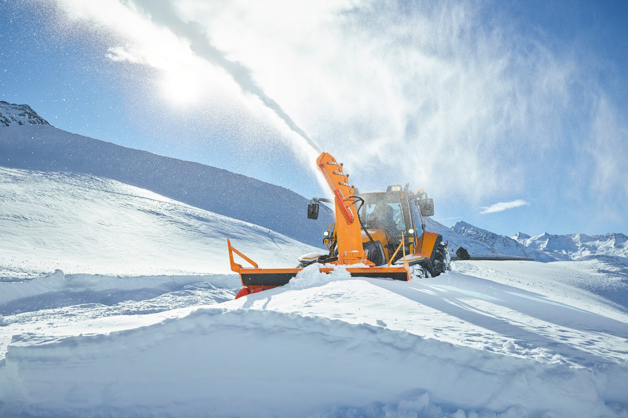 Austria, Tyrol, Oetztal, snow clearance, snow vehicle, snowblower