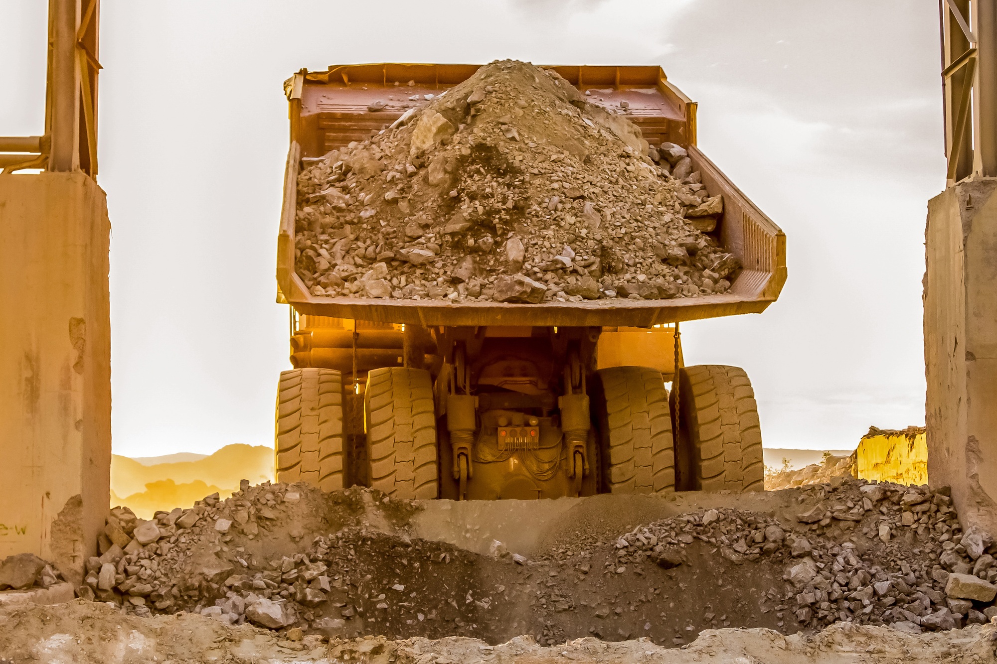 Truck carrying soil - a platinum mining in South Africa